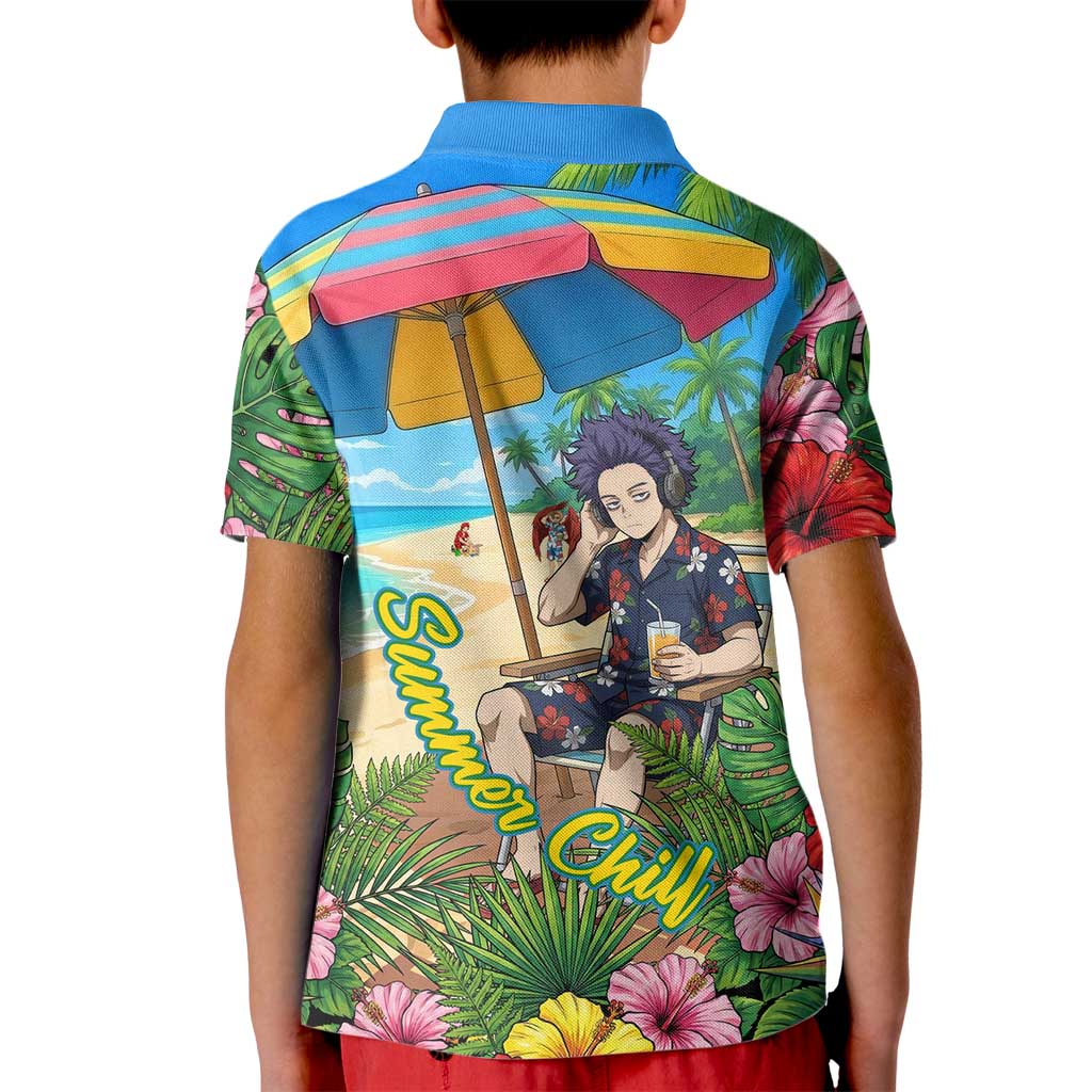 Hitoshi Shinso Summer Chill Kid Polo Shirt Tropical Anime Lounge Scene
