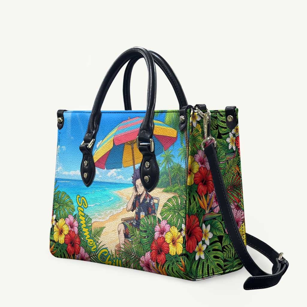 Hitoshi Shinso Summer Chill Leather Bag Tropical Anime Lounge Scene