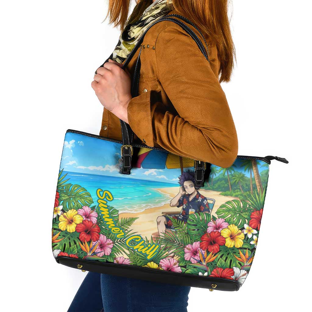 Hitoshi Shinso Summer Chill Leather Tote Bag Tropical Anime Lounge Scene