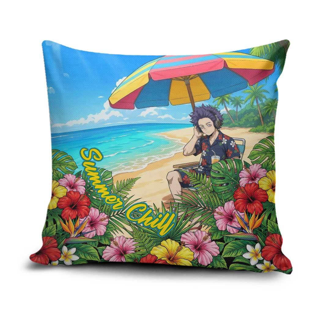 Hitoshi Shinso Summer Chill Pillow Cover Tropical Anime Lounge Scene