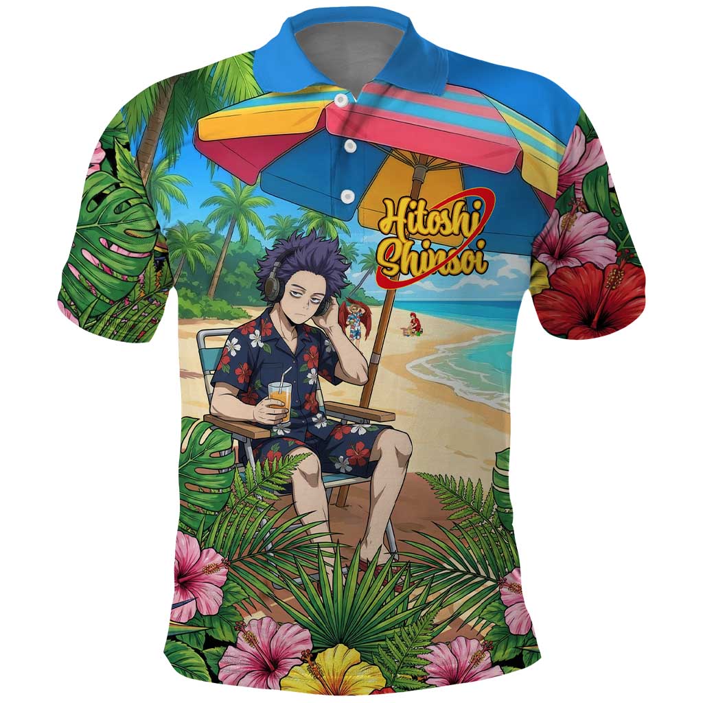 Hitoshi Shinso Summer Chill Polo Shirt Tropical Anime Lounge Scene