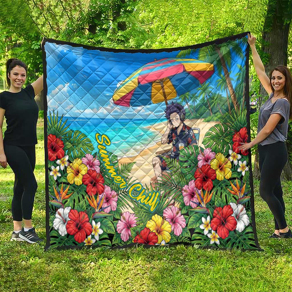 Hitoshi Shinso Summer Chill Quilt Tropical Anime Lounge Scene