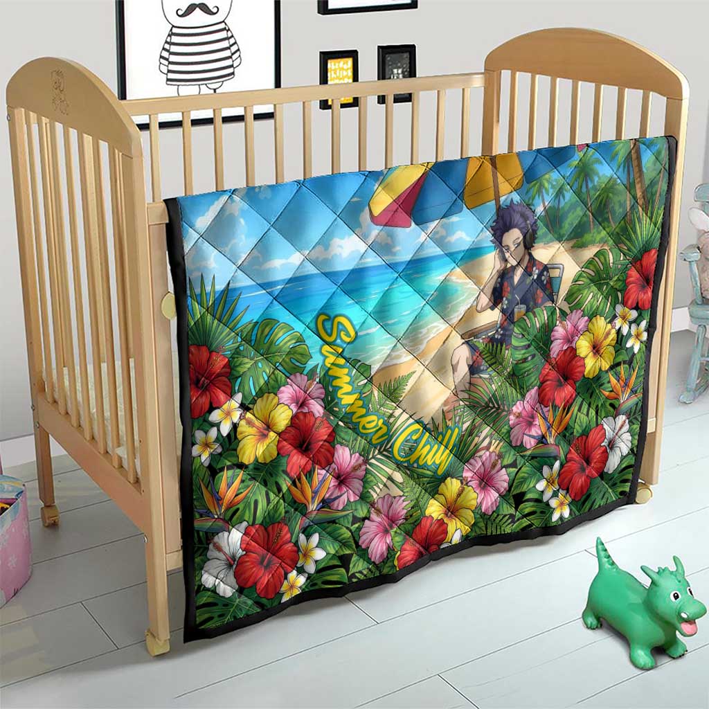 Hitoshi Shinso Summer Chill Quilt Tropical Anime Lounge Scene