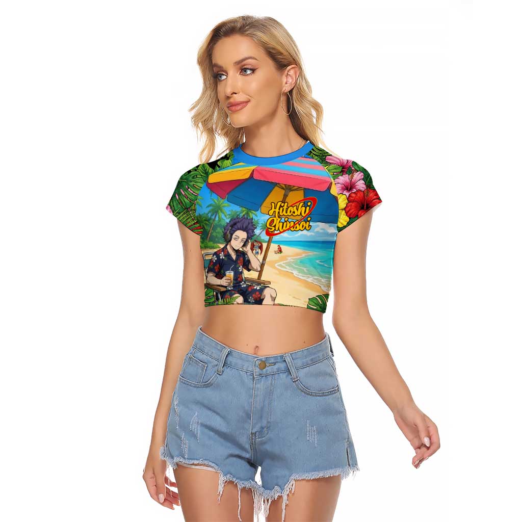 Hitoshi Shinso Summer Chill Raglan Cropped T Shirt Tropical Anime Lounge Scene
