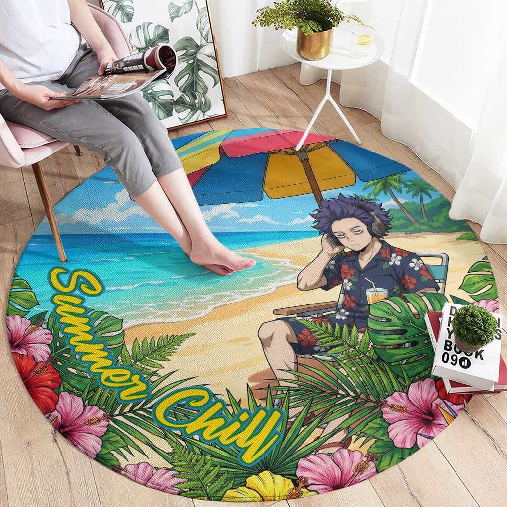 Hitoshi Shinso Summer Chill Round Carpet Tropical Anime Lounge Scene