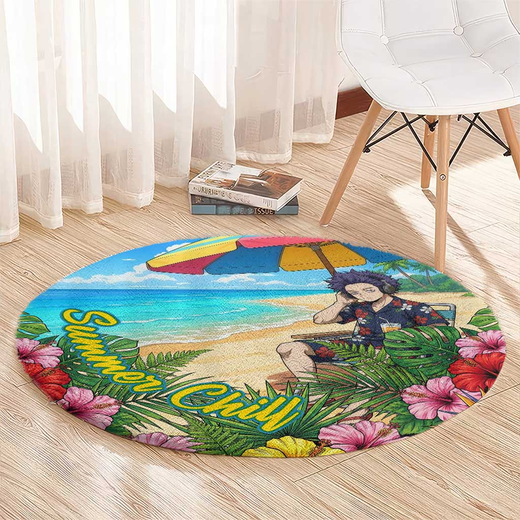 Hitoshi Shinso Summer Chill Round Carpet Tropical Anime Lounge Scene