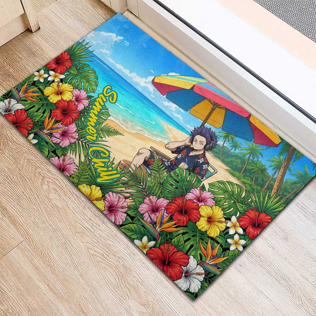 Hitoshi Shinso Summer Chill Rubber Doormat Tropical Anime Lounge Scene