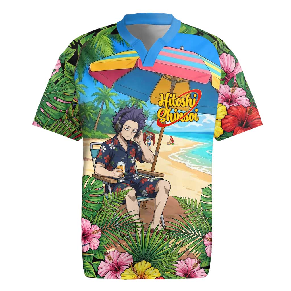 Hitoshi Shinso Summer Chill Rugby Jersey Tropical Anime Lounge Scene