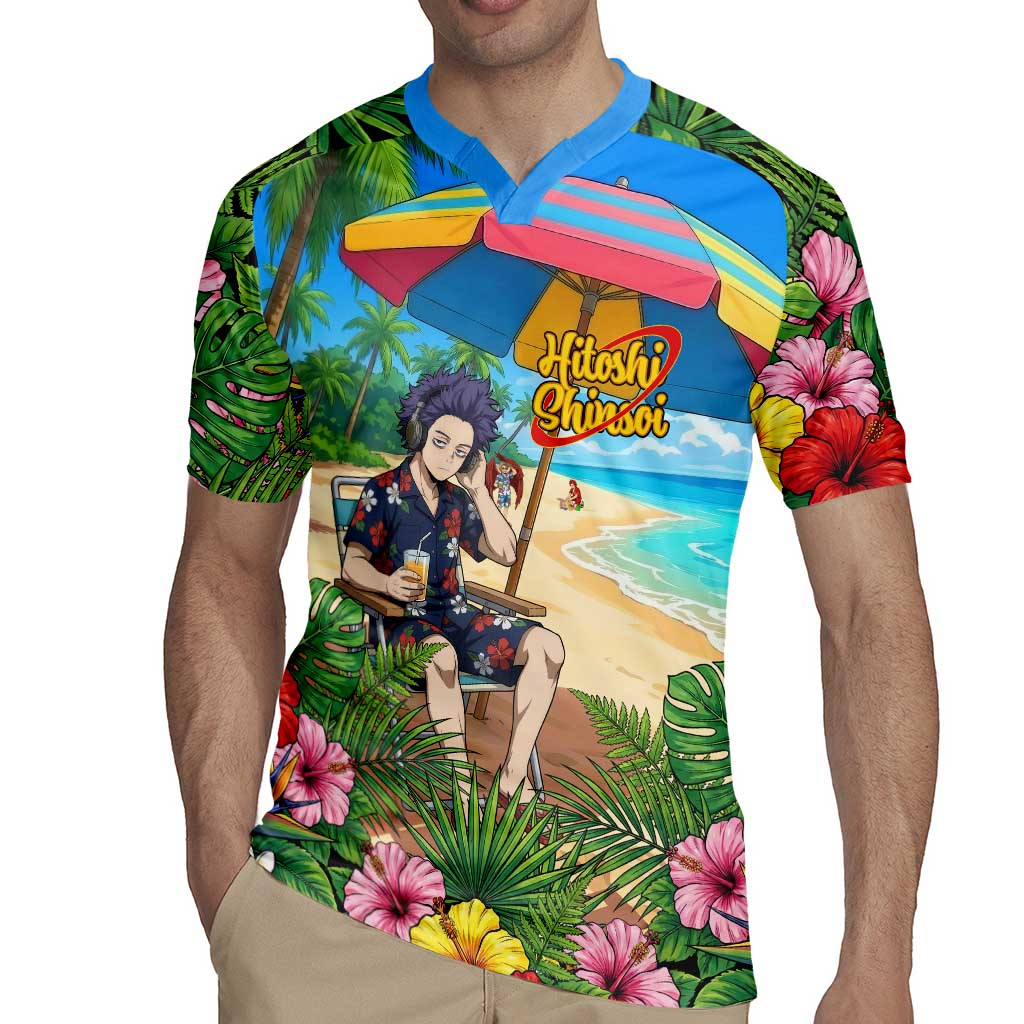 Hitoshi Shinso Summer Chill Rugby Jersey Tropical Anime Lounge Scene