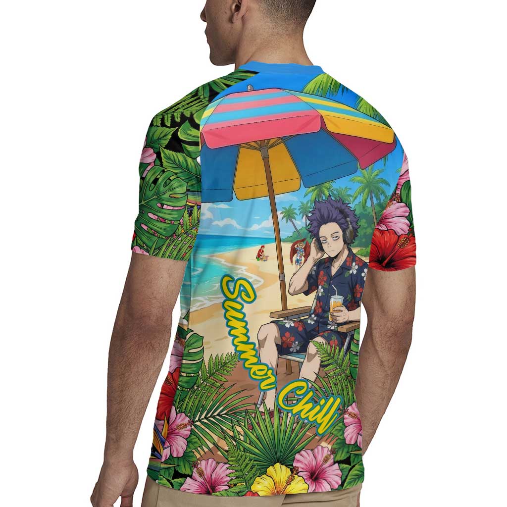 Hitoshi Shinso Summer Chill Rugby Jersey Tropical Anime Lounge Scene