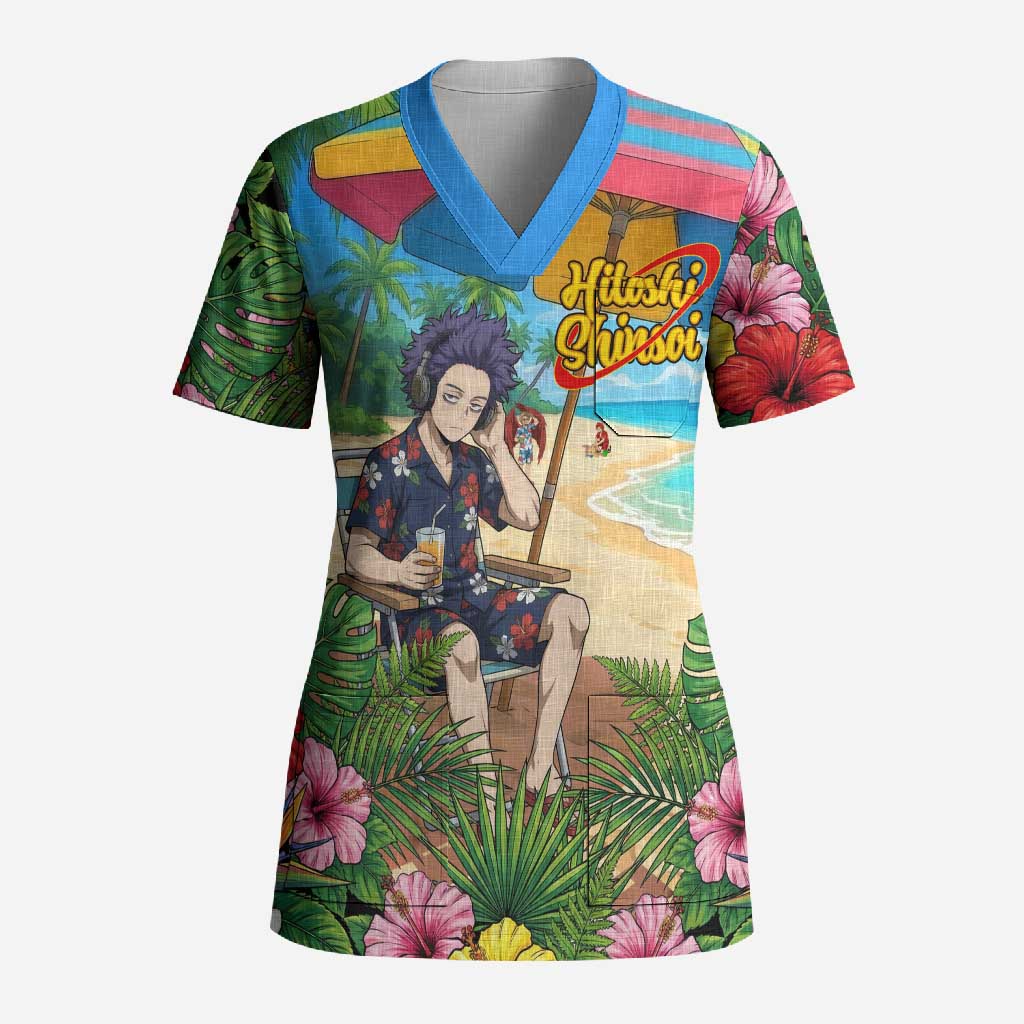 Hitoshi Shinso Summer Chill Scrub Top Tropical Anime Lounge Scene