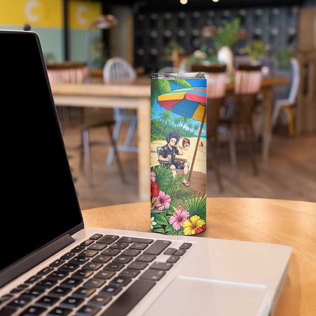 Hitoshi Shinso Summer Chill Skinny Tumbler Tropical Anime Lounge Scene