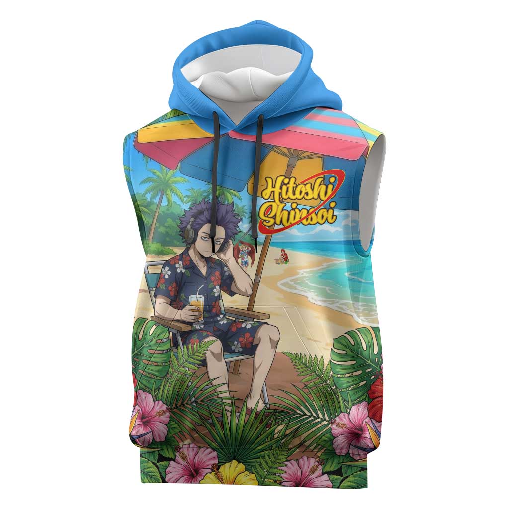 Hitoshi Shinso Summer Chill Sleeveless Hoodie Tropical Anime Lounge Scene
