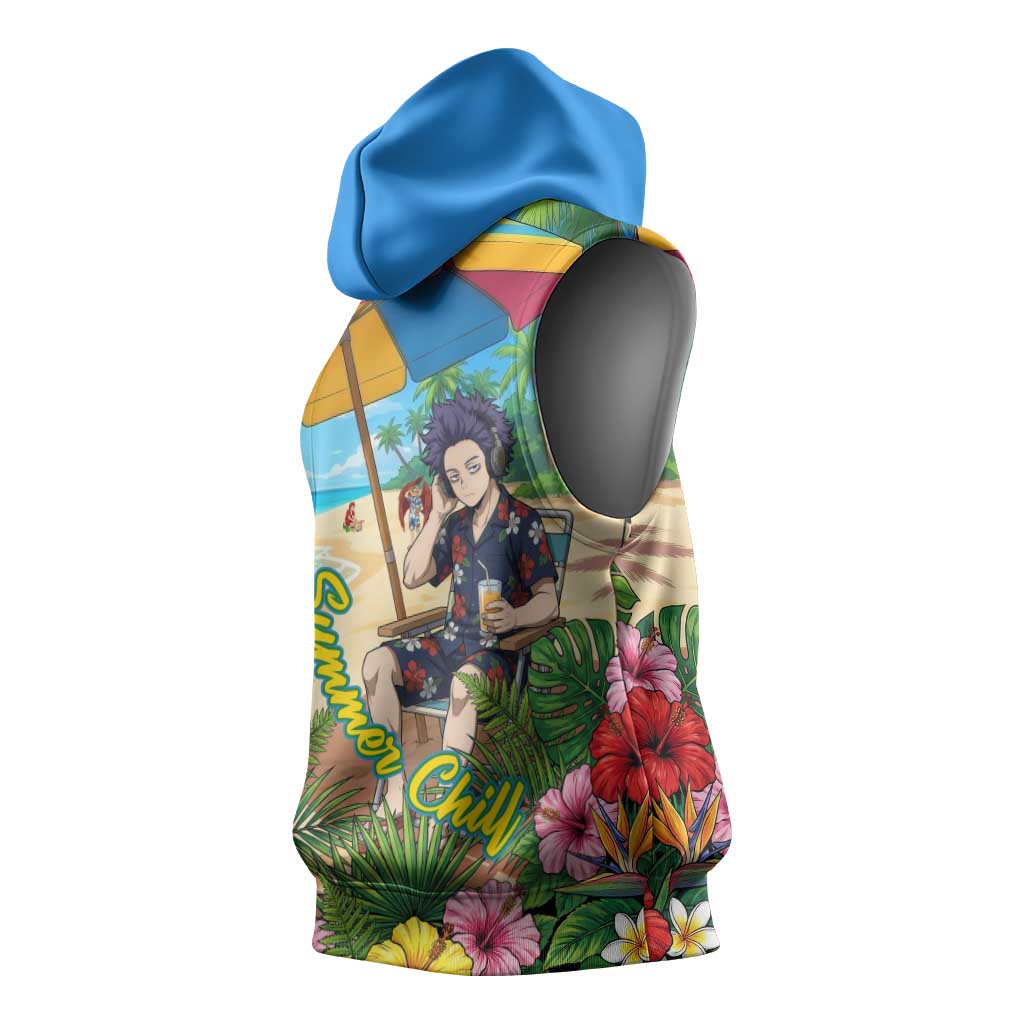 Hitoshi Shinso Summer Chill Sleeveless Hoodie Tropical Anime Lounge Scene
