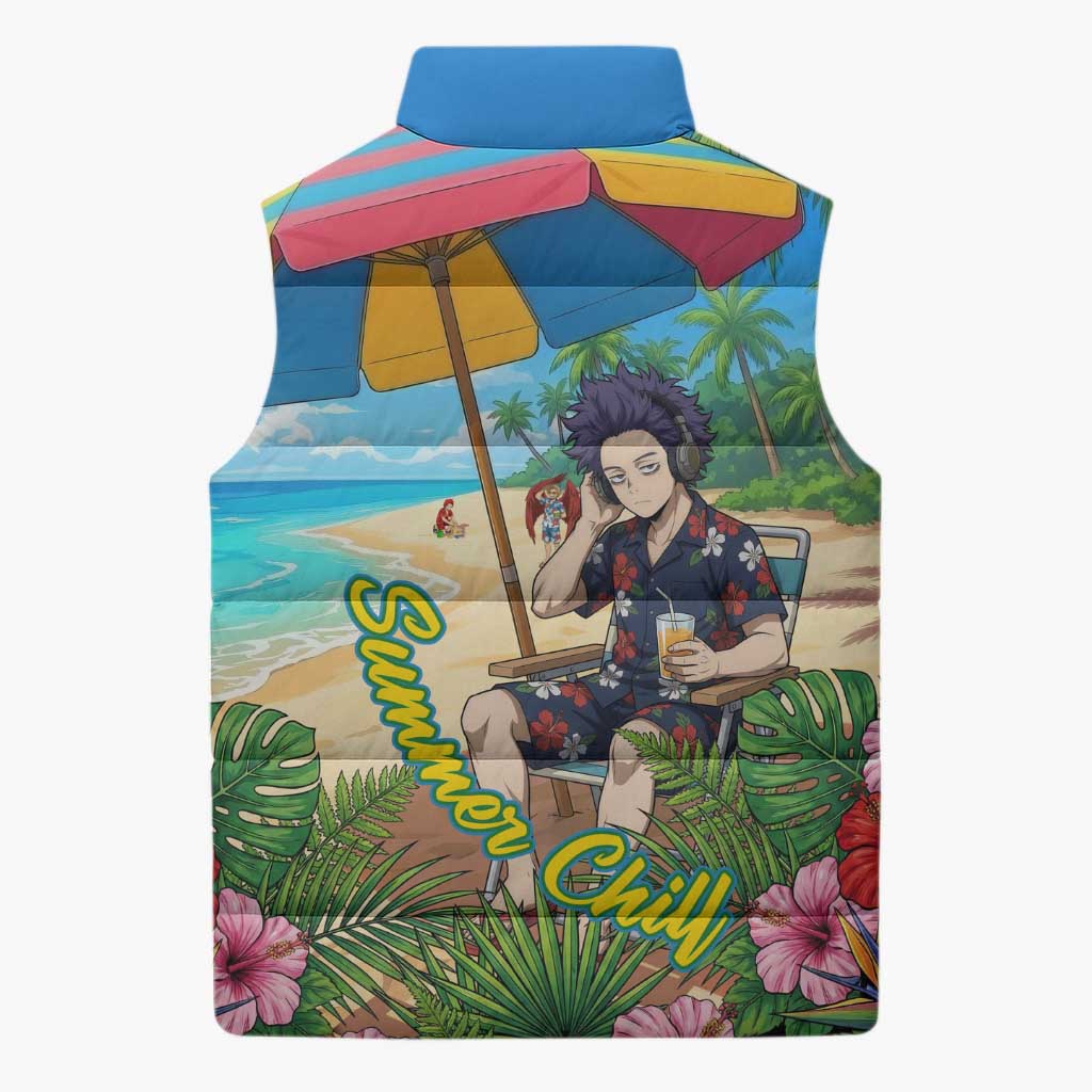 Hitoshi Shinso Summer Chill Sleeveless Puffer Jacket Tropical Anime Lounge Scene