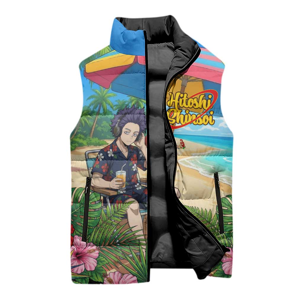 Hitoshi Shinso Summer Chill Sleeveless Puffer Jacket Tropical Anime Lounge Scene