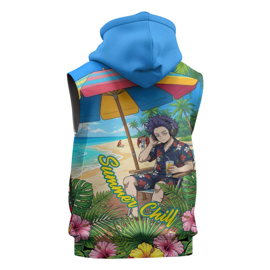 Hitoshi Shinso Summer Chill Sleeveless Zip Hoodie Tropical Anime Lounge Scene