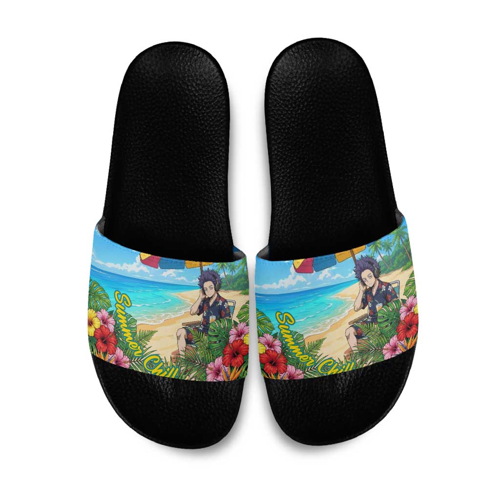 Hitoshi Shinso Summer Chill Slide Sandals Tropical Anime Lounge Scene