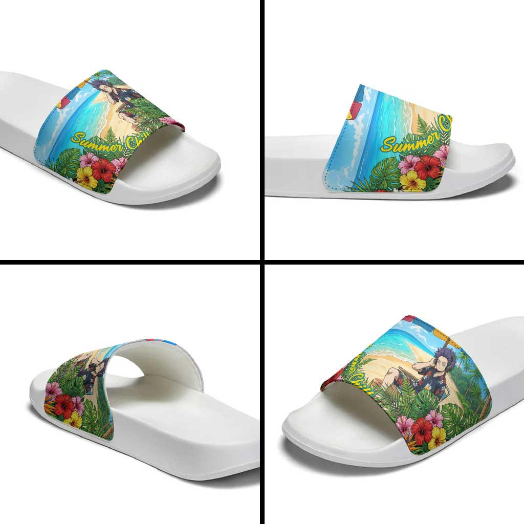 Hitoshi Shinso Summer Chill Slide Sandals Tropical Anime Lounge Scene
