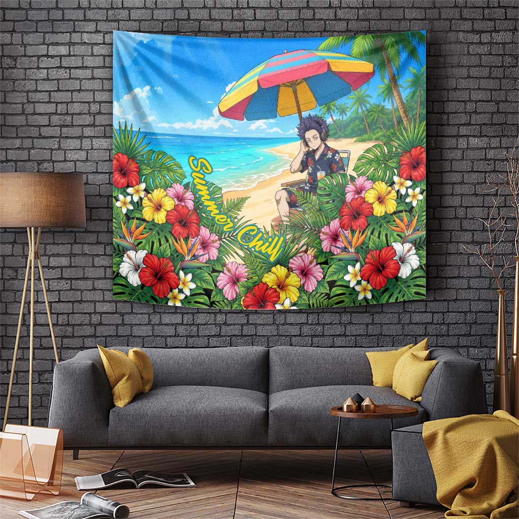 Hitoshi Shinso Summer Chill Tapestry Tropical Anime Lounge Scene