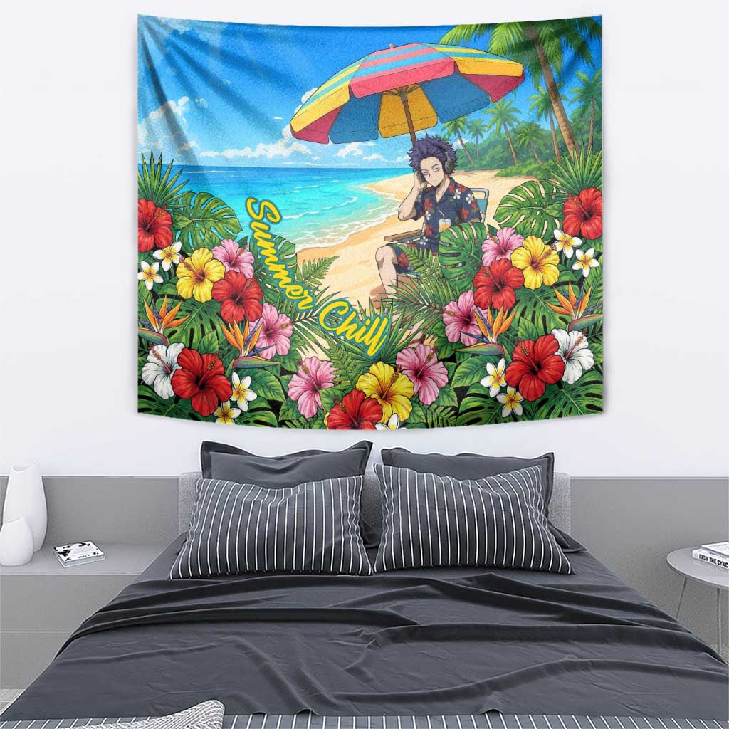 Hitoshi Shinso Summer Chill Tapestry Tropical Anime Lounge Scene