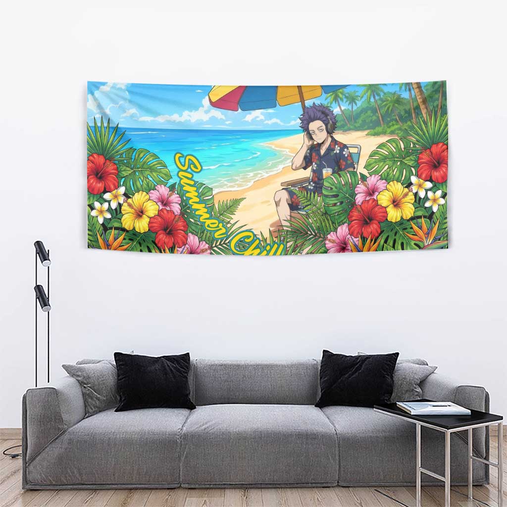 Hitoshi Shinso Summer Chill Tapestry Tropical Anime Lounge Scene