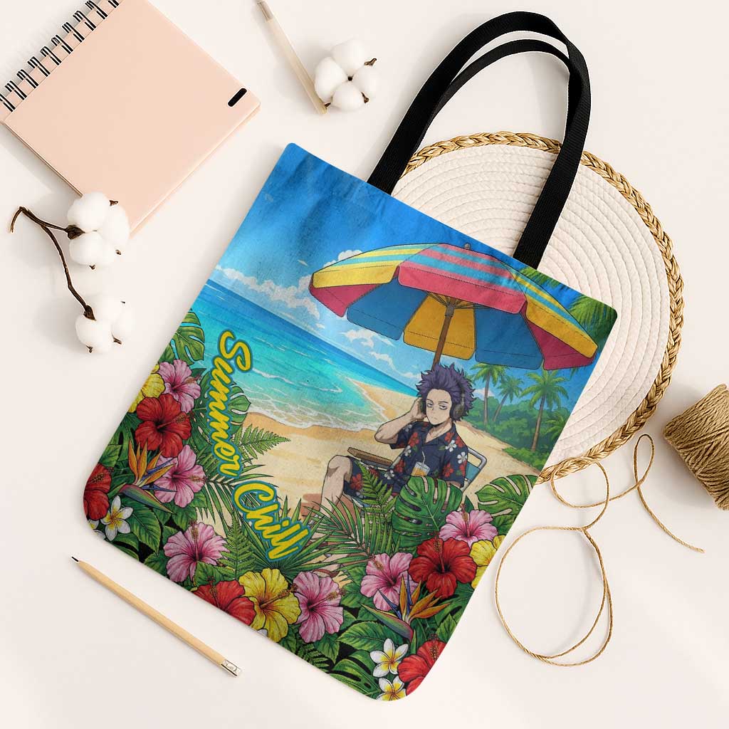 Hitoshi Shinso Summer Chill Tote Bag Tropical Anime Lounge Scene