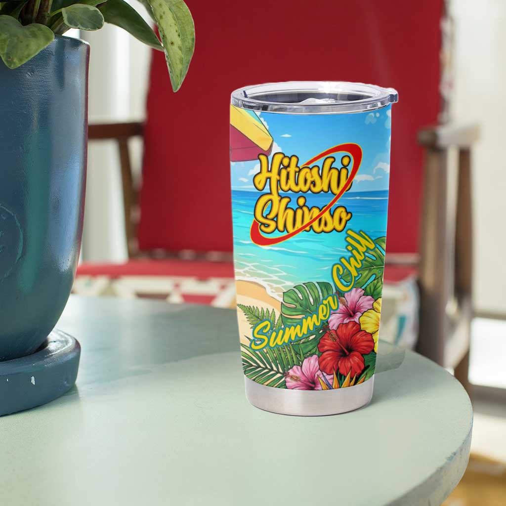 Hitoshi Shinso Summer Chill Tumbler Cup Tropical Anime Lounge Scene