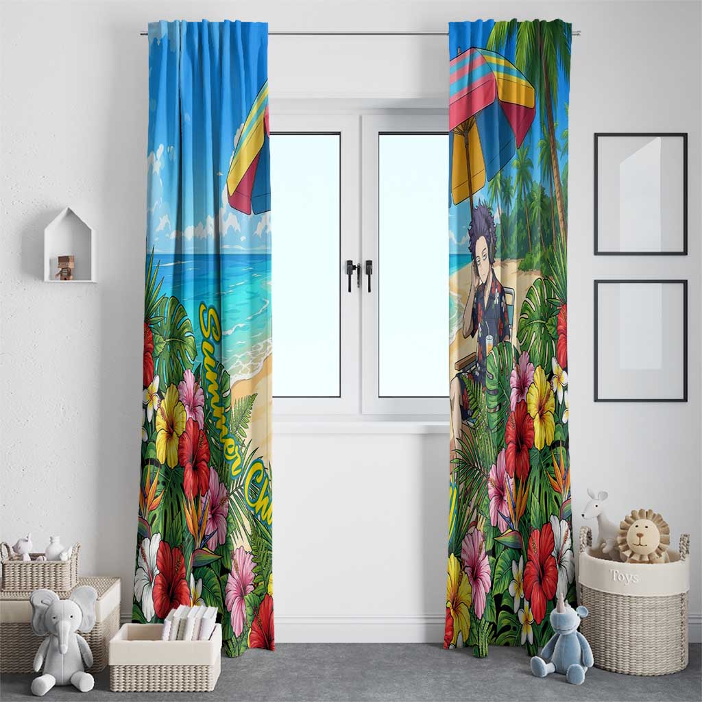 Hitoshi Shinso Summer Chill Window Curtain Tropical Anime Lounge Scene
