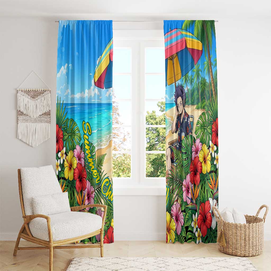 Hitoshi Shinso Summer Chill Window Curtain Tropical Anime Lounge Scene