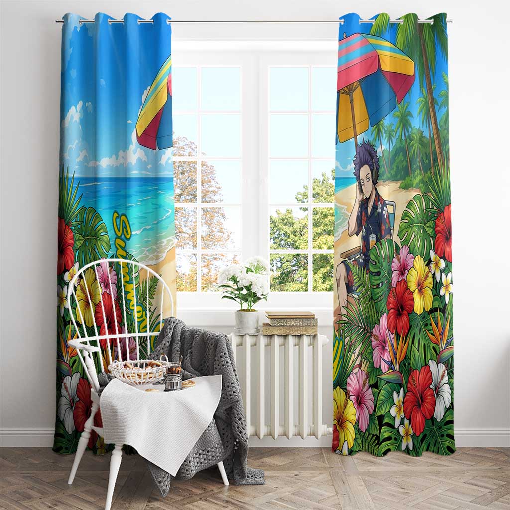 Hitoshi Shinso Summer Chill Window Curtain Tropical Anime Lounge Scene