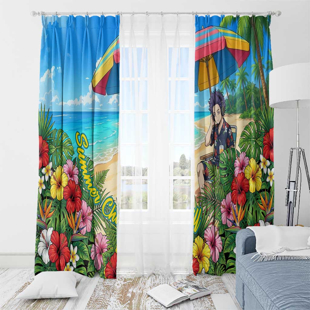 Hitoshi Shinso Summer Chill Window Curtain Tropical Anime Lounge Scene