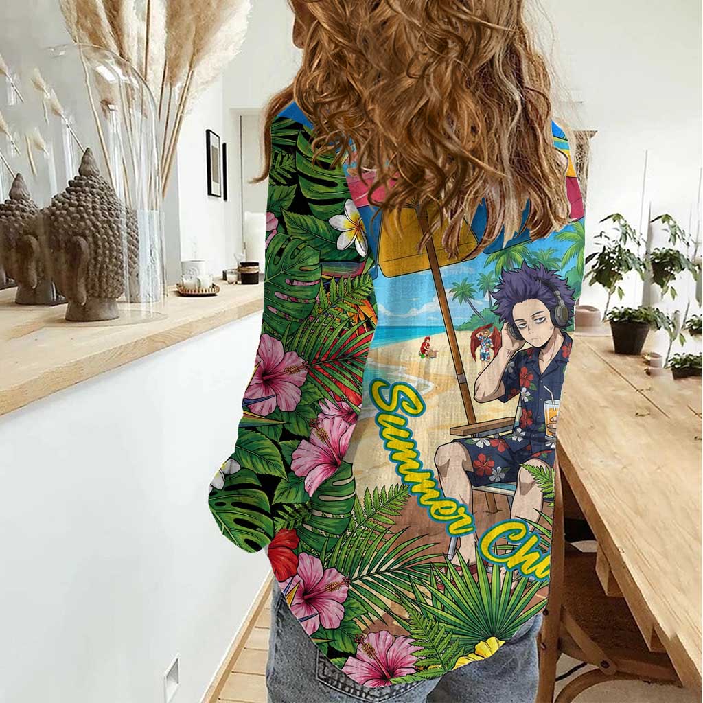 Hitoshi Shinso Summer Chill Women Casual Shirt Tropical Anime Lounge Scene