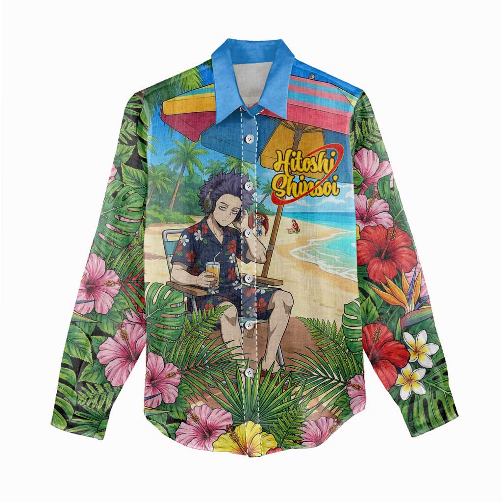 Hitoshi Shinso Summer Chill Women Casual Shirt Tropical Anime Lounge Scene