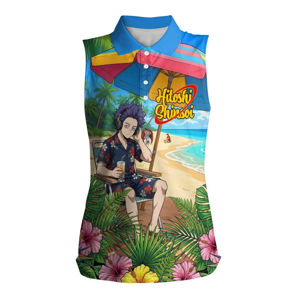 Hitoshi Shinso Summer Chill Women Sleeveless Polo Shirt Tropical Anime Lounge Scene