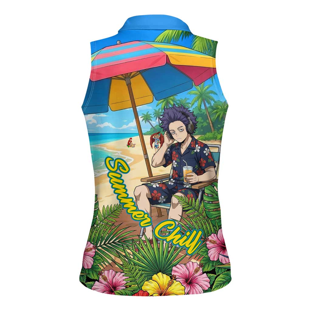 Hitoshi Shinso Summer Chill Women Sleeveless Polo Shirt Tropical Anime Lounge Scene