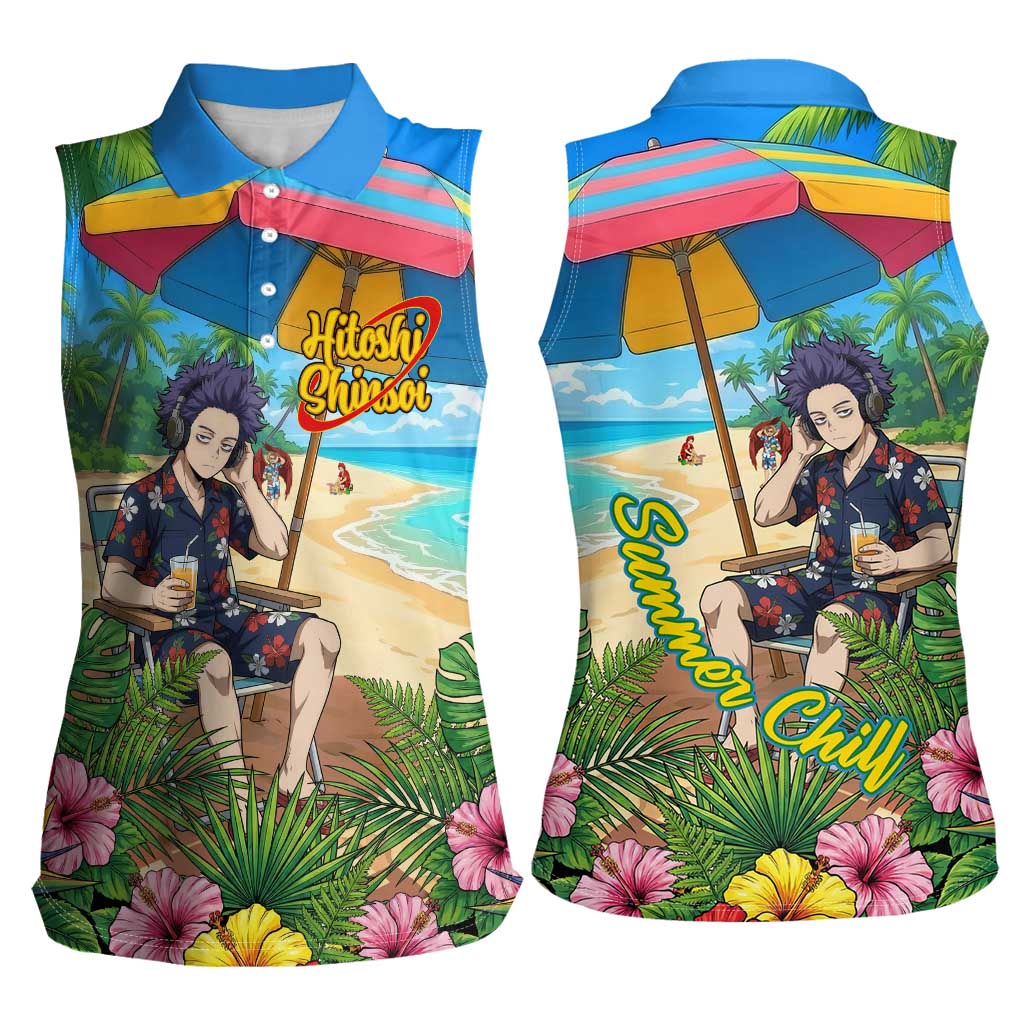 Hitoshi Shinso Summer Chill Women Sleeveless Polo Shirt Tropical Anime Lounge Scene