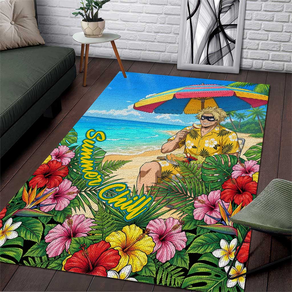 Taishiro Toyomitsu Summer Chill Area Rug Tropical Anime Picnic Scene