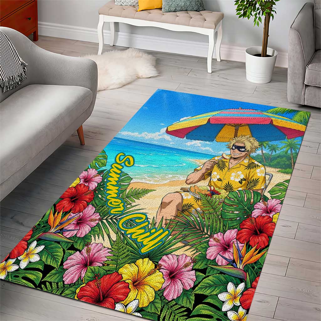 Taishiro Toyomitsu Summer Chill Area Rug Tropical Anime Picnic Scene