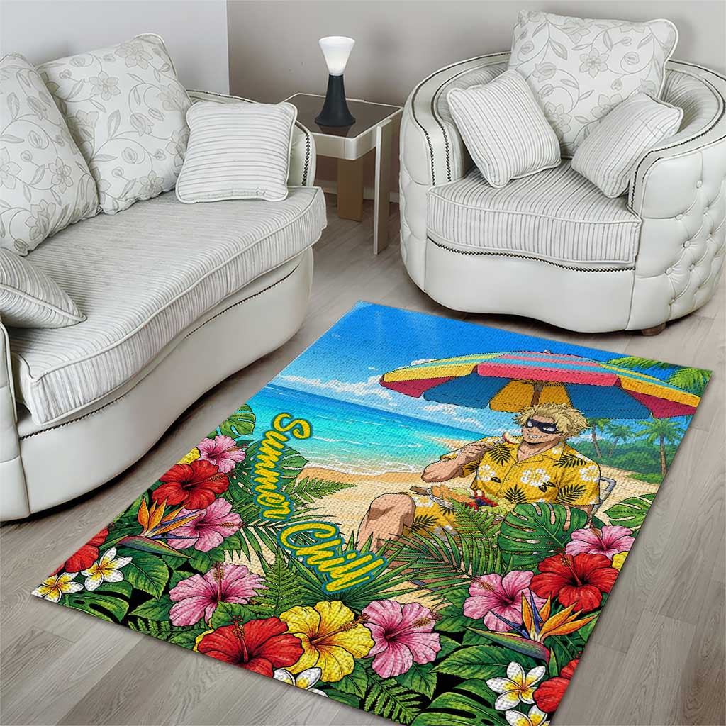Taishiro Toyomitsu Summer Chill Area Rug Tropical Anime Picnic Scene