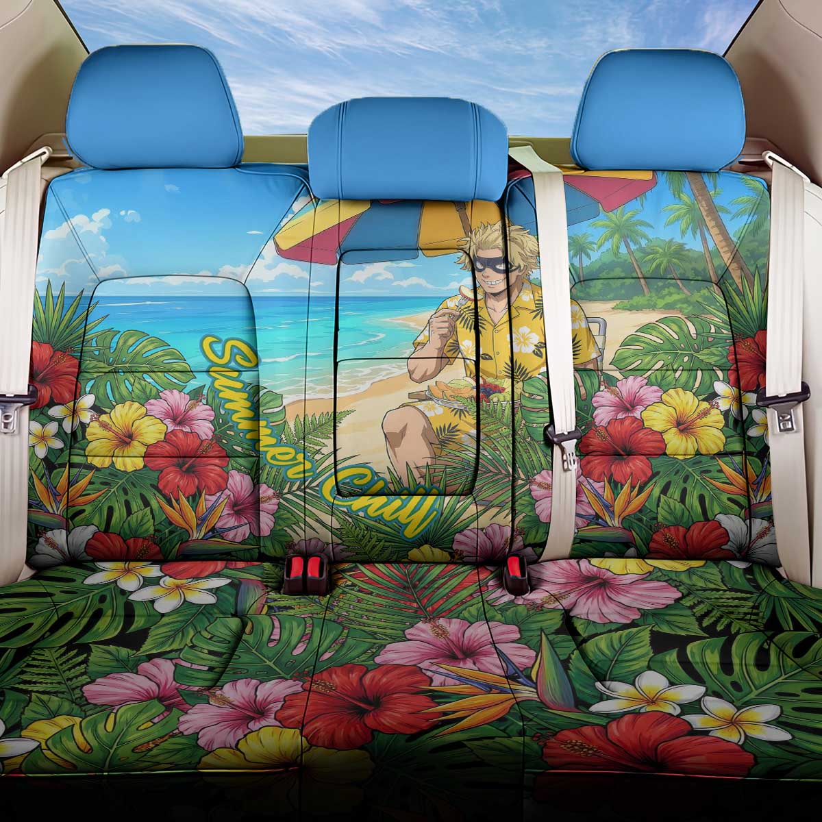 Taishiro Toyomitsu Summer Chill Back Car Seat Cover Tropical Anime Picnic Scene