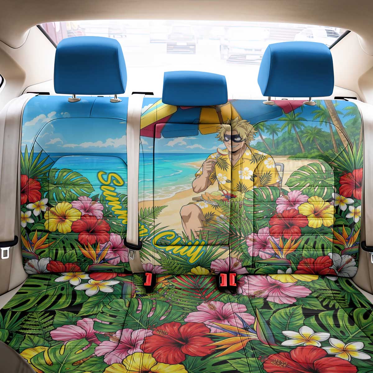 Taishiro Toyomitsu Summer Chill Back Car Seat Cover Tropical Anime Picnic Scene