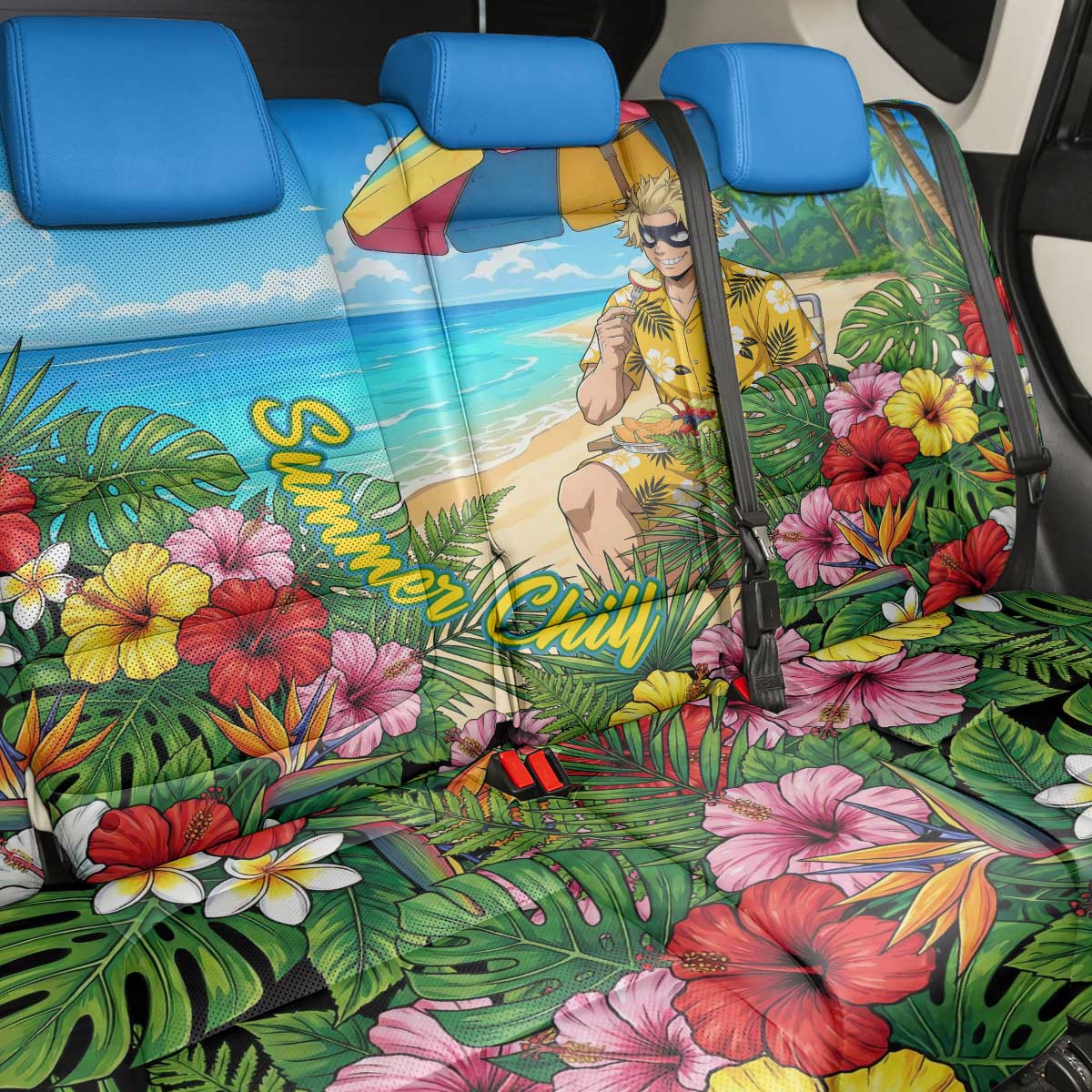 Taishiro Toyomitsu Summer Chill Back Car Seat Cover Tropical Anime Picnic Scene