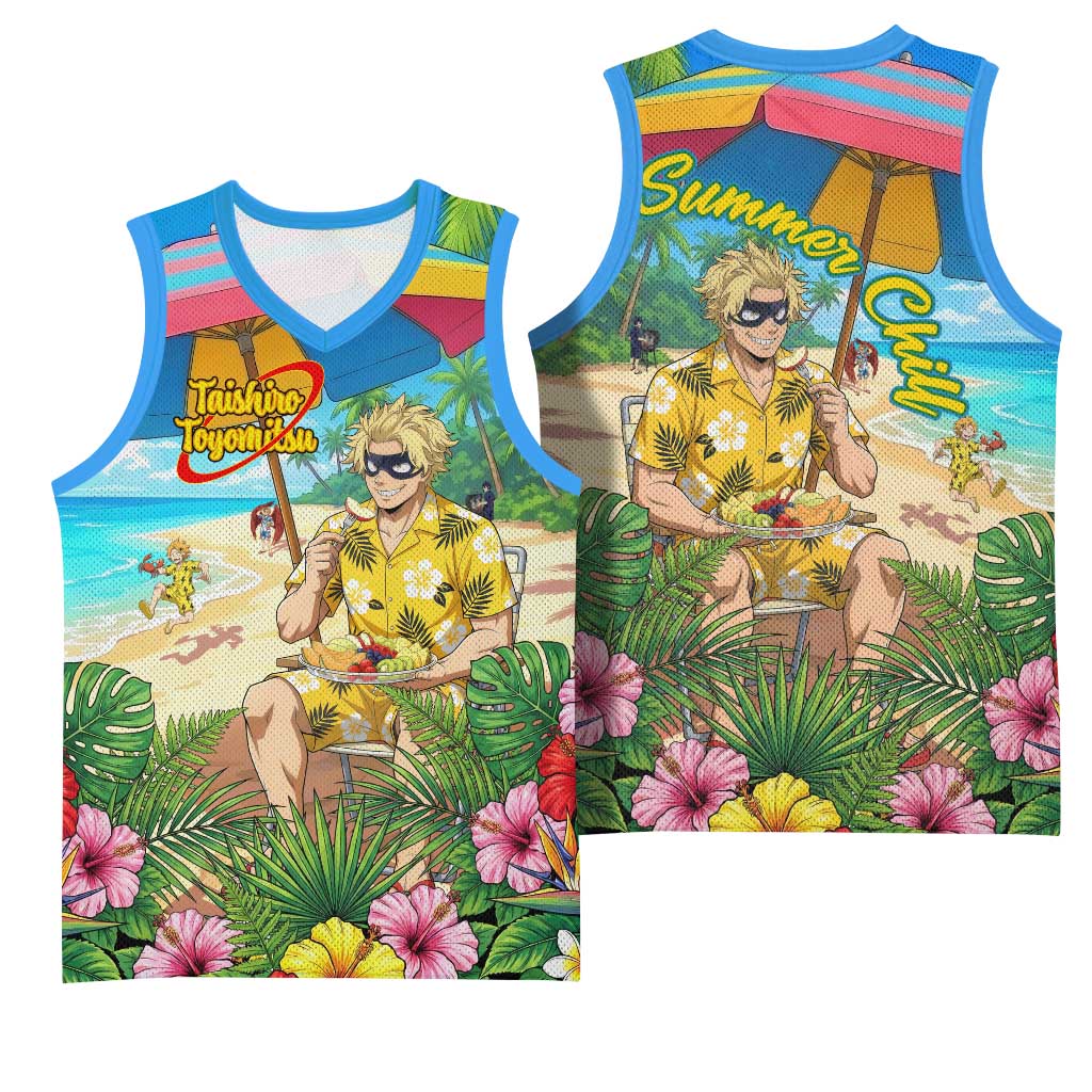 Taishiro Toyomitsu Summer Chill Basketball Jersey Tropical Anime Picnic Scene