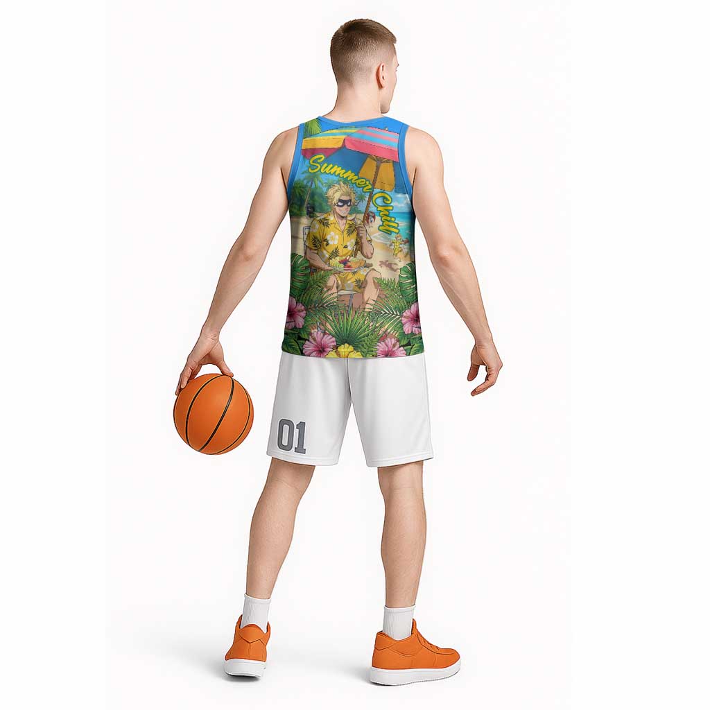 Taishiro Toyomitsu Summer Chill Basketball Jersey Tropical Anime Picnic Scene