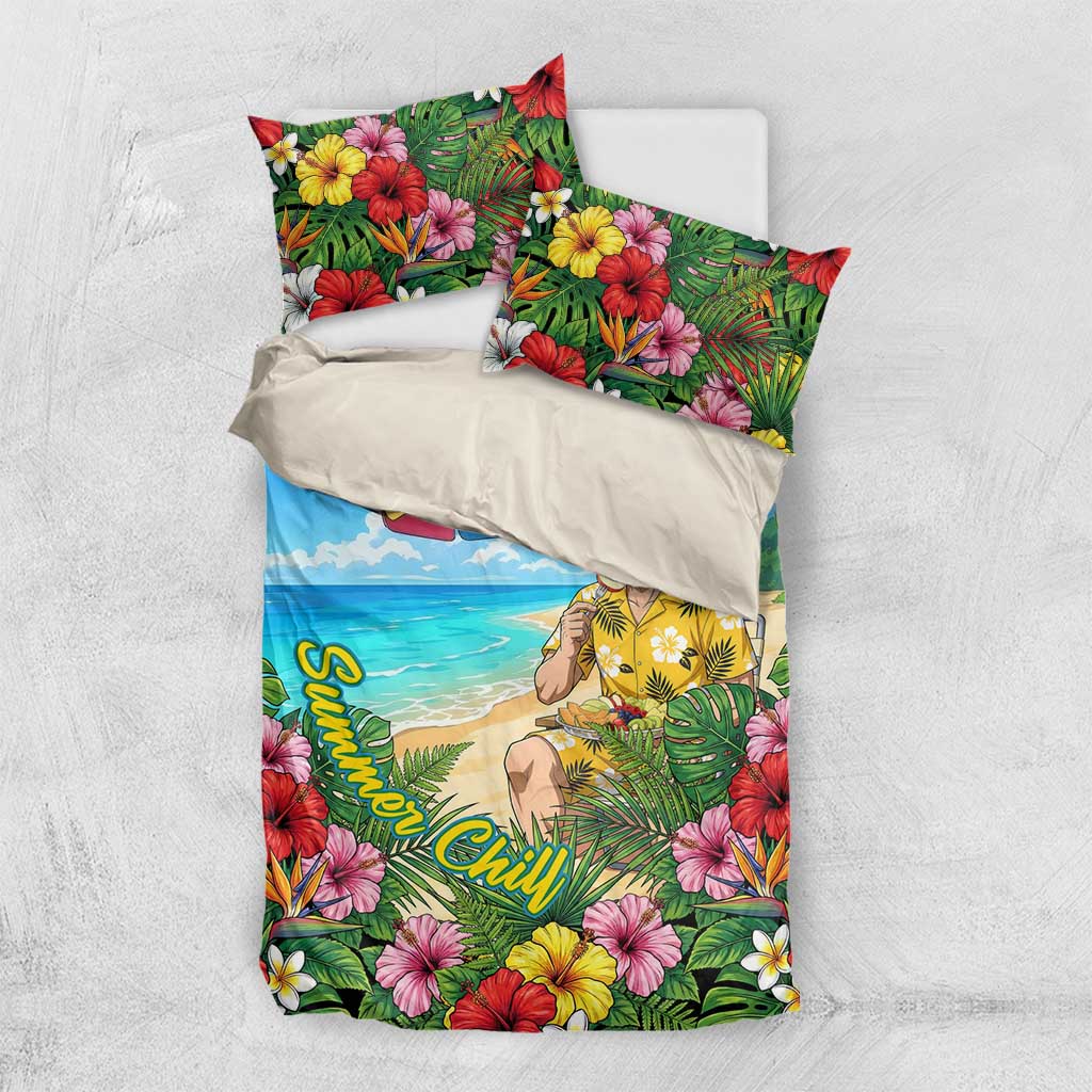 Taishiro Toyomitsu Summer Chill Bedding Set Tropical Anime Picnic Scene