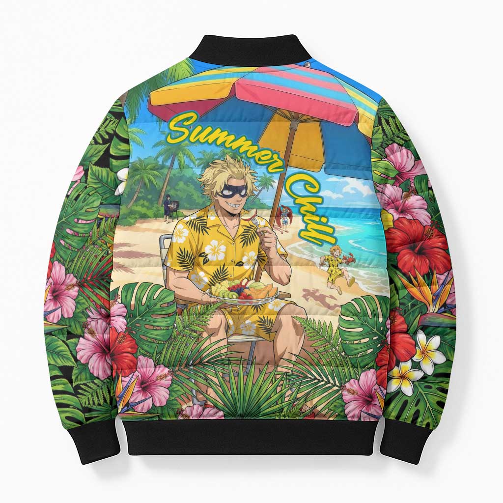 Taishiro Toyomitsu Summer Chill Bomber Puffer Jacket Tropical Anime Picnic Scene