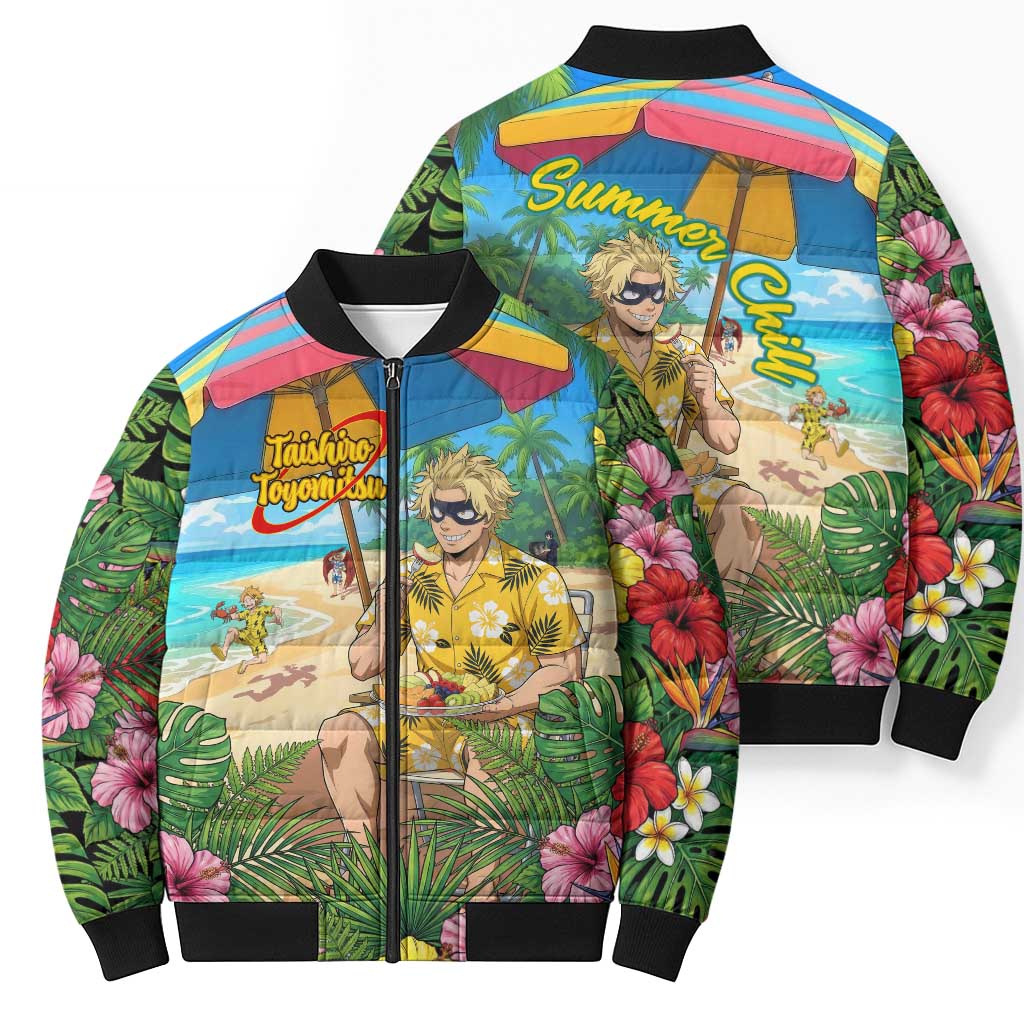 Taishiro Toyomitsu Summer Chill Bomber Puffer Jacket Tropical Anime Picnic Scene
