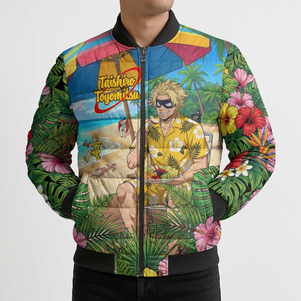 Taishiro Toyomitsu Summer Chill Bomber Puffer Jacket Tropical Anime Picnic Scene