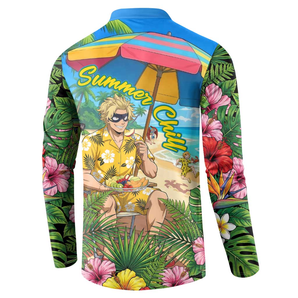 Taishiro Toyomitsu Summer Chill Button Sweatshirt Tropical Anime Picnic Scene